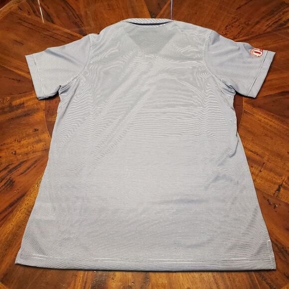 Chick-fil-A oobe Team Style Team Member Polo Blue Pinstripe Shirt L - Picture 6 of 6